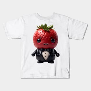 Cute Kawaii Strawberry Agent in Tuxedo Kids T-Shirt